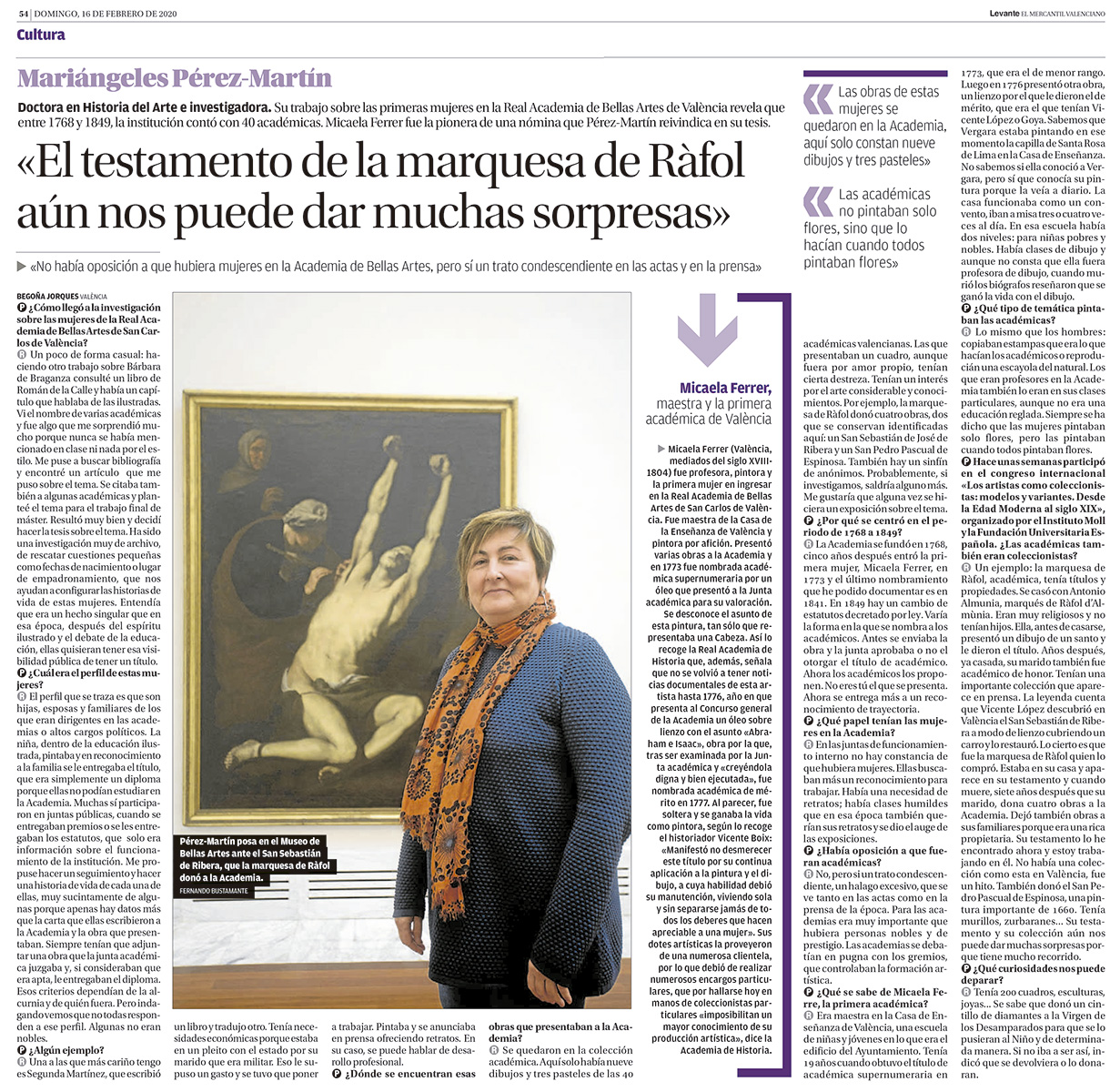 Mariángeles Pérez-Martín: "El testamento de la marquesa de Ràfol aún nos puede dar muchas sorpresas"