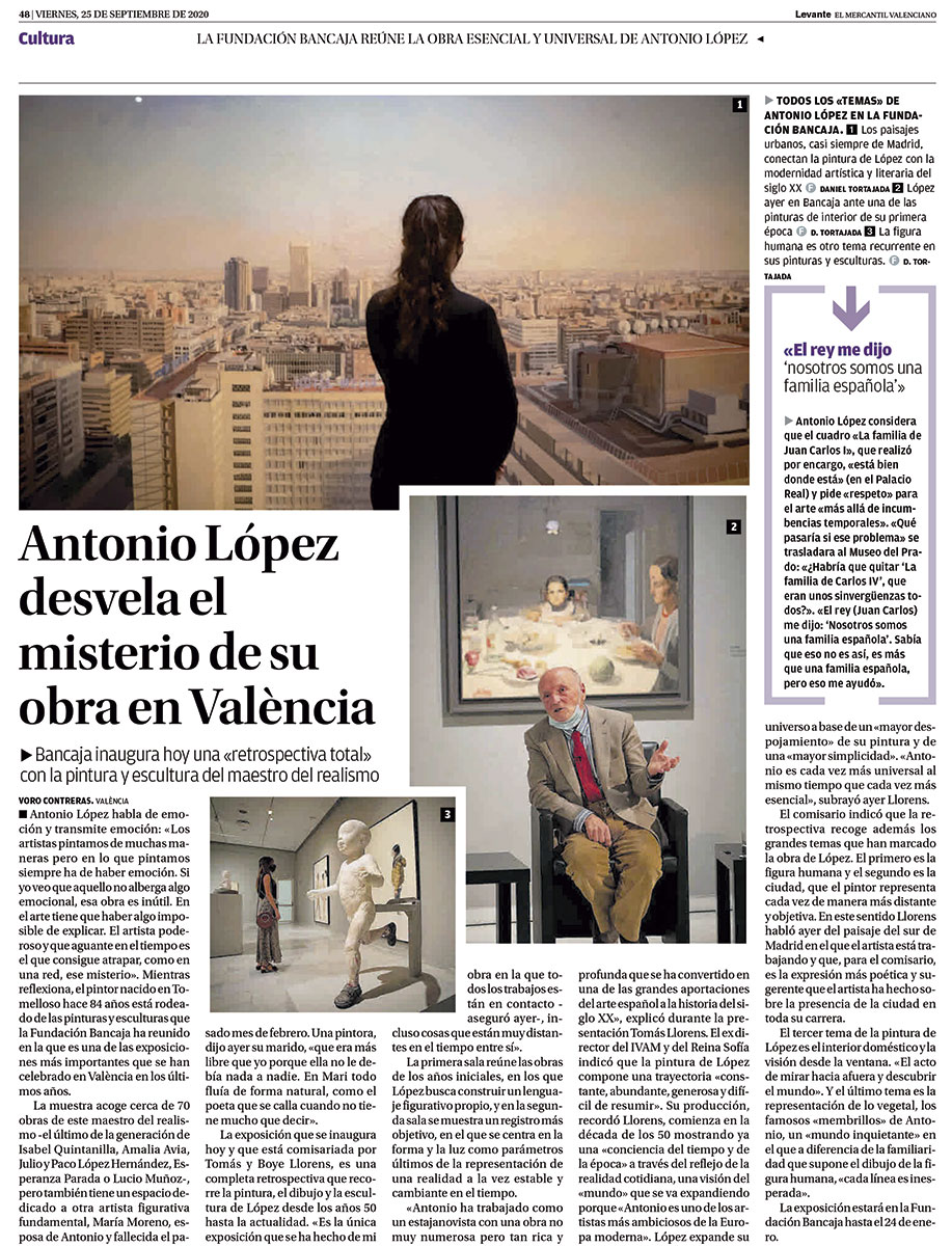 Antonio López desvela el misterio de su obra en València