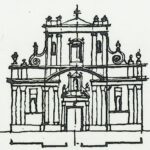 Croquis de la fachada de la iglesia de la Natividad de Nuestra Señora de Turís. A. Zaragozá