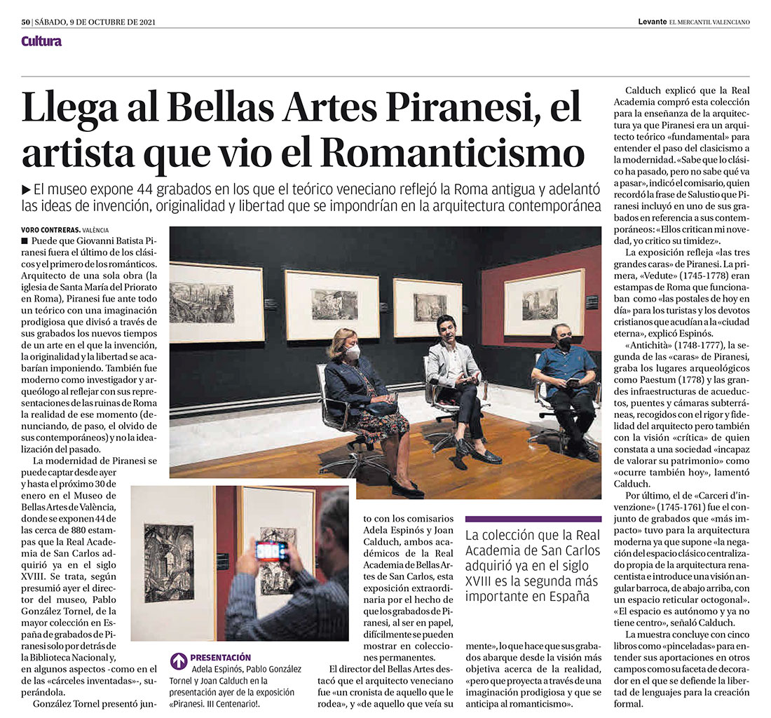 Llega al Bellas Artes Piranesi, el artista que vio el Romanticismo