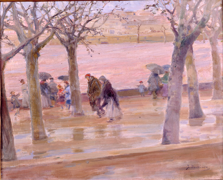 Las alameditas de Serranos (Riada y lluvia) (ca. 1920) de José Benlliure Gil