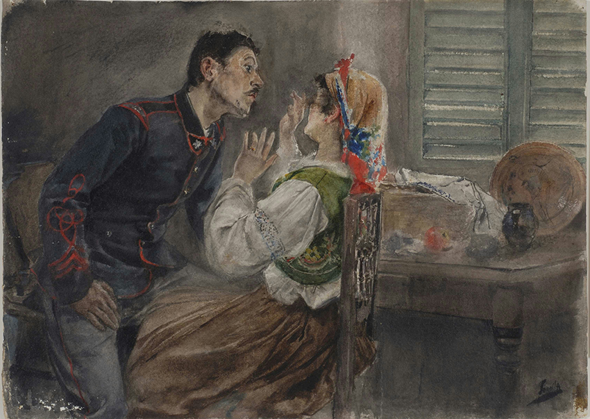 Soldado con muchacha (1889) de Joaquín Sorolla Bastida