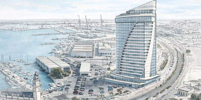 Rascacielos en la Marina del Puerto de València