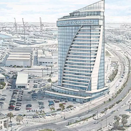 Rascacielos en la Marina del Puerto de València